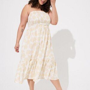 Torrid Midi Gauze Smocked Tiered Tube Dress size 5 new without tags